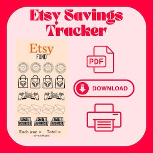 Etsy Savings challenge - DIGITAL DOWNLOAD - Printable Savings Tracker | A6 Binder | Cash Envelope | Cash Stuffing | freebie included