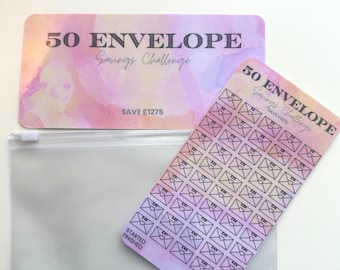 Watercolor 50 Envelope Savings Challenge – A6 Binder Tracker