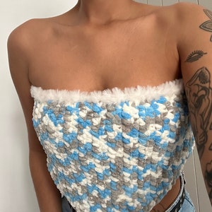 Soft and elegant handmade crochet corset image 5