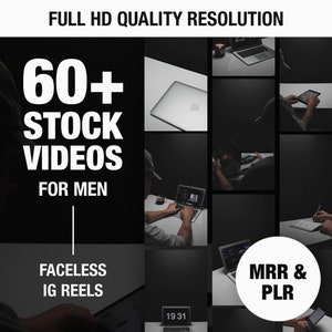 60 Dark Aesthetic Faceless Video Bundle for Men Reels & TikToks Resell Rights MRR/PLR Social Media Content Trendy Videos image 1