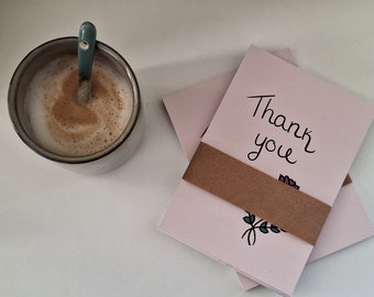 Set van 5 'Thank you' kaartjes