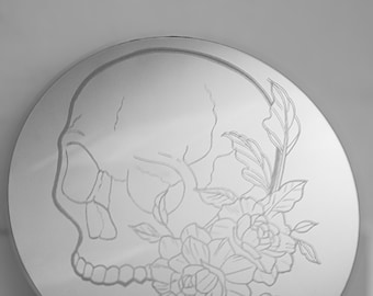 Engraved, Skull and Roses