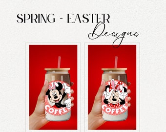 Colección Disney de Vasos de Pascua Personalizados. Copa de vidrio.