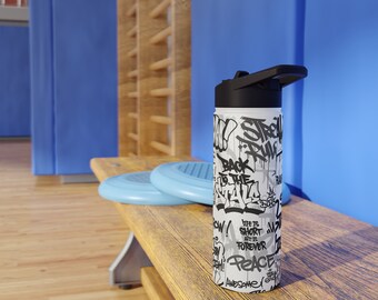 Grafiti Stainless Steel Water Bottle, Standard Lid