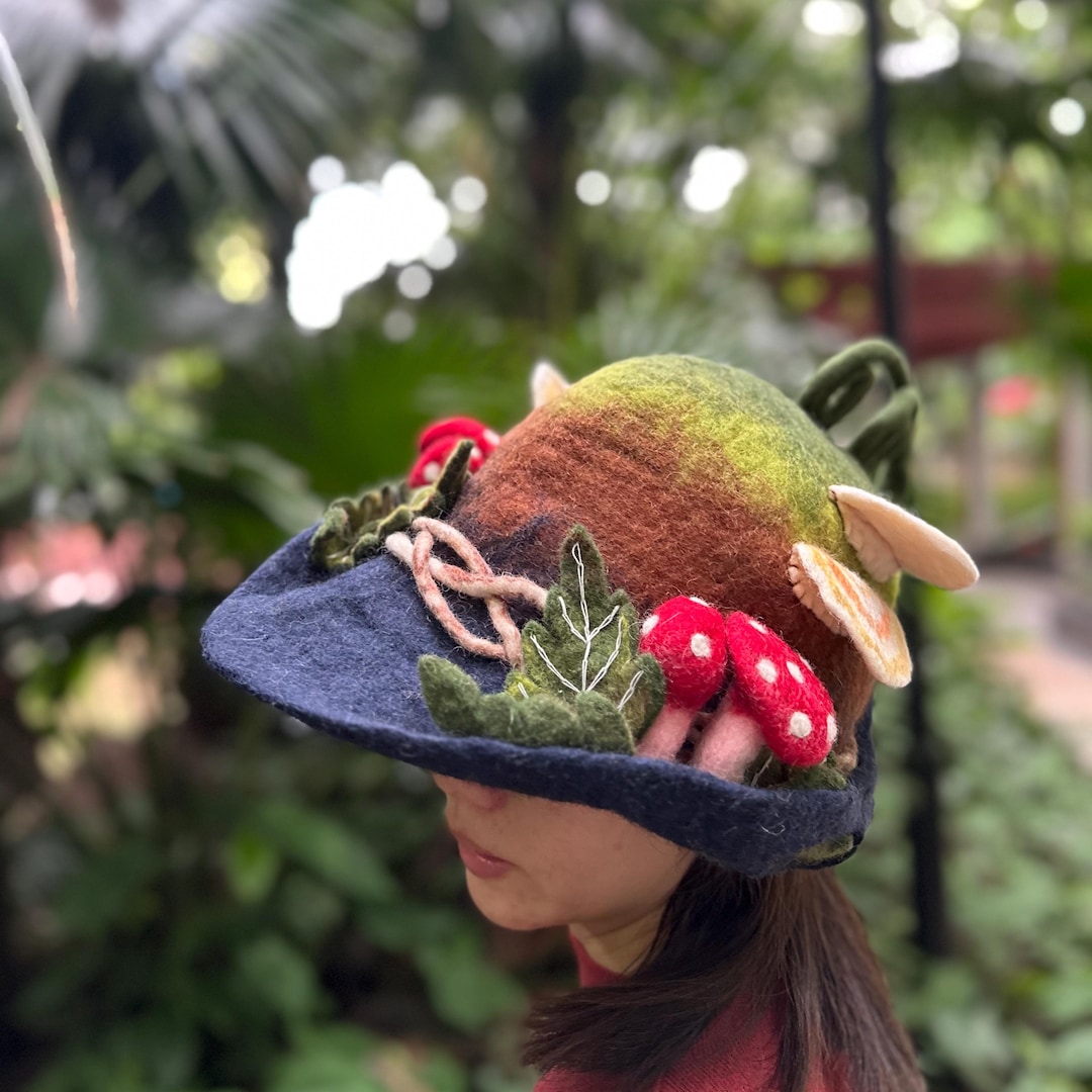 Buy Felted Wool Mushroom Hat: Spring Forest Costume, Sauna Hat, Ren Faire  Cap, Birthday Online in India