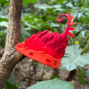 Red Dragon Wool Hat: Unique Costume Cosplay Sauna Hat