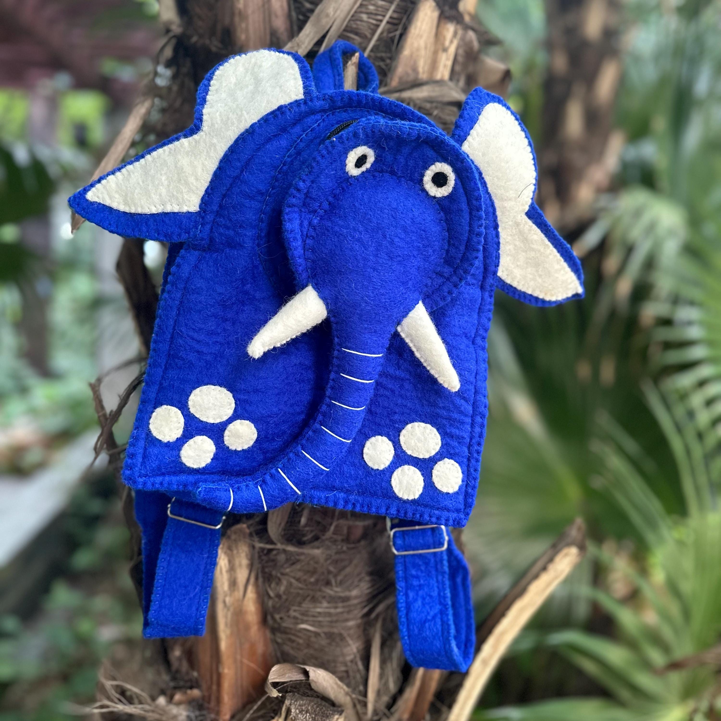 Blue Wool Felt Elephant Backpack: Kids Animal Bag - Etsy