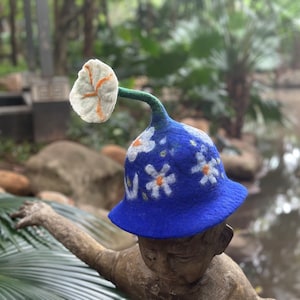 Wool Felt Flower Hat: Novelty Costume, Sauna Accessory