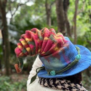 Huge Felted Witch Hat: Rainbow Wizard Costume, Renaissance Faire Outfit