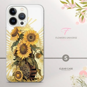 Sunflowers Phone Case Aesthetic Art Cover for iPhone 15Pro, 14, 13, 12, 11, Samsung S24Ultra, S23, S22, A54, A53, A15, A14 Pixel 8a, 7a, 6 zdjęcie 6