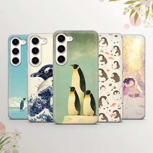 Ocean Phone Case Cute Penguin Cover for Samsung Galaxy S25Ultra, S24, S23, A16, A36, A56, A55, iPhone 16,15,14 Pixel 9 Pro, 8a, 7a, 9 Pro XL