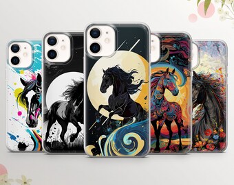 Horse Phone Case Aesthetic Art Cover for iPhone 15Pro, 14, 13, 12, 11, Samsung S24Ultra, S23, S22, A54, A53, A15, A14 Pixel 8a, 7a, 6