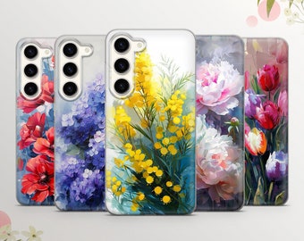 Flowers Phone Case Mimosa  Cover for Samsung Galaxy S24Ultra, S23, S22, A15, A14, A54, A53, iPhone 15, 14, 13, Google Pixel 8A