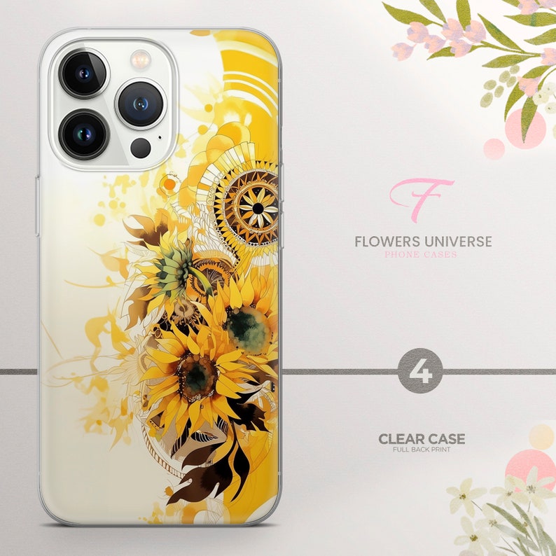 Sunflowers Phone Case Aesthetic Art Cover for iPhone 15Pro, 14, 13, 12, 11, Samsung S24Ultra, S23, S22, A54, A53, A15, A14 Pixel 8a, 7a, 6 zdjęcie 5