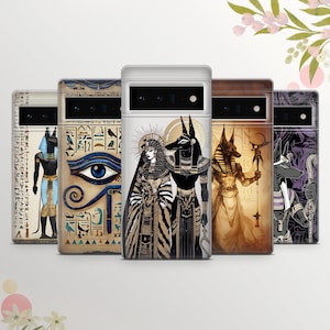 Ancient Egypt Phone Case Anubis Cover for Google Pixel 9, 8Pro, 7Pro, 7A, 6A, Samsung S25, S24, S23,A16, A15, A54, iPhone 16, 15, 14,13