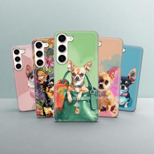 Small Dog Phone Case Chihuahua Cover for Samsung Galaxy S25Ultra, S24, S23, A16, A36, A56, A55, iPhone 16Plus,15,14,13. Pixel 9 Pro XL, 7a,8
