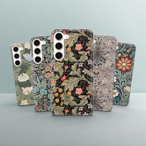 William Morris Phone Case Cute Flowers Cover for Samsung Galaxy S25Edge, S24, S23, A15, A35, A55,  iPhone 16,15,14,13. Pixel 9 Pro XL, 7a,8
