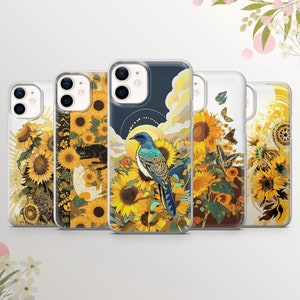 Sunflowers Phone Case Aesthetic Art Cover for iPhone 15Pro, 14, 13, 12, 11, Samsung S24Ultra, S23, S22, A54, A53, A15, A14 Pixel 8a, 7a, 6 zdjęcie 1