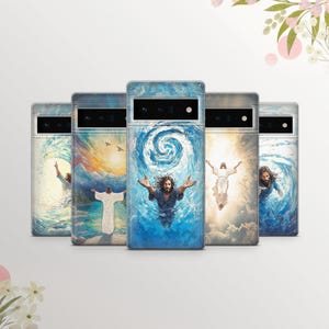 Jesus Christ Phone Case Christianity Art Cover for Google Pixel 9 Pro XL, 8A, 7Pro, 7A, 6A, Samsung S25, S24, S23, A15 Iphone 16, 15, 14
