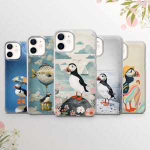 Süßer Puffin Handyhülle Vogel Cover passend für iPhone 16Pro, 15, 14, 13, 12, Samsung S25Ultra, S24, S23, A55, A54, A16, A35 Pixel 9a, 8a,7a ,7Pro,6a.