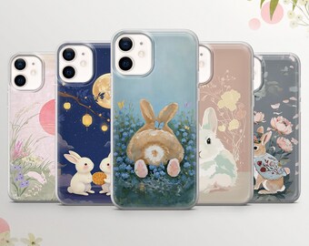 Easter Bunny Phone Case, Floral Rabbit iPhone, Samsung, Pixel