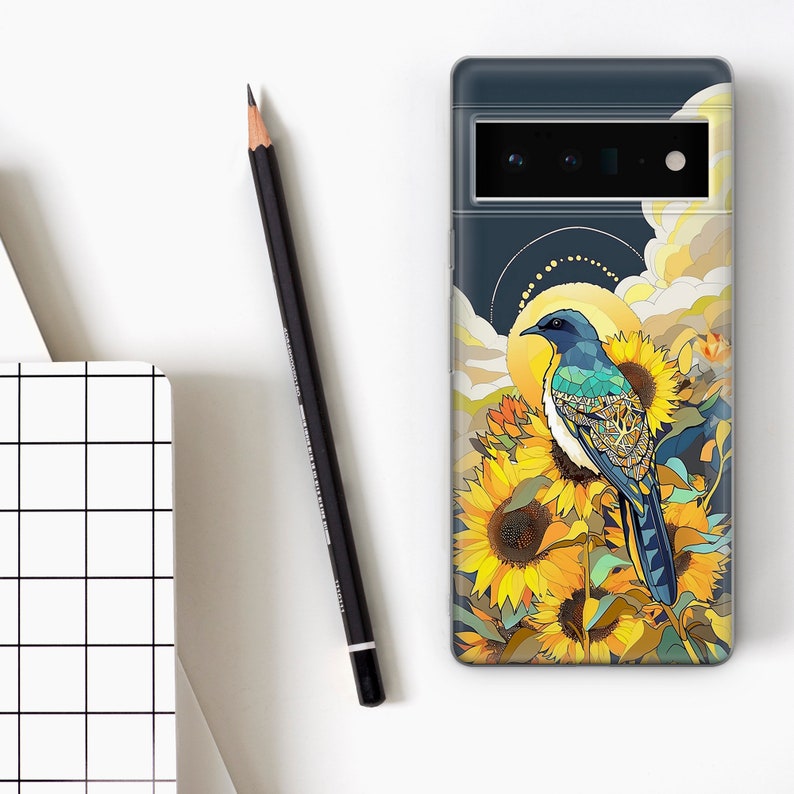 Sunflowers Phone Case Aesthetic Art Cover for iPhone 15Pro, 14, 13, 12, 11, Samsung S24Ultra, S23, S22, A54, A53, A15, A14 Pixel 8a, 7a, 6 zdjęcie 9