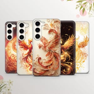 Flame Phoenix Phone Case Cover pour Samsung Galaxy S25Ultra, S24, S23, A16, A36, A56, A55, iPhone 15, 14, 13, 12. 11 Google Pixel 9 Pro