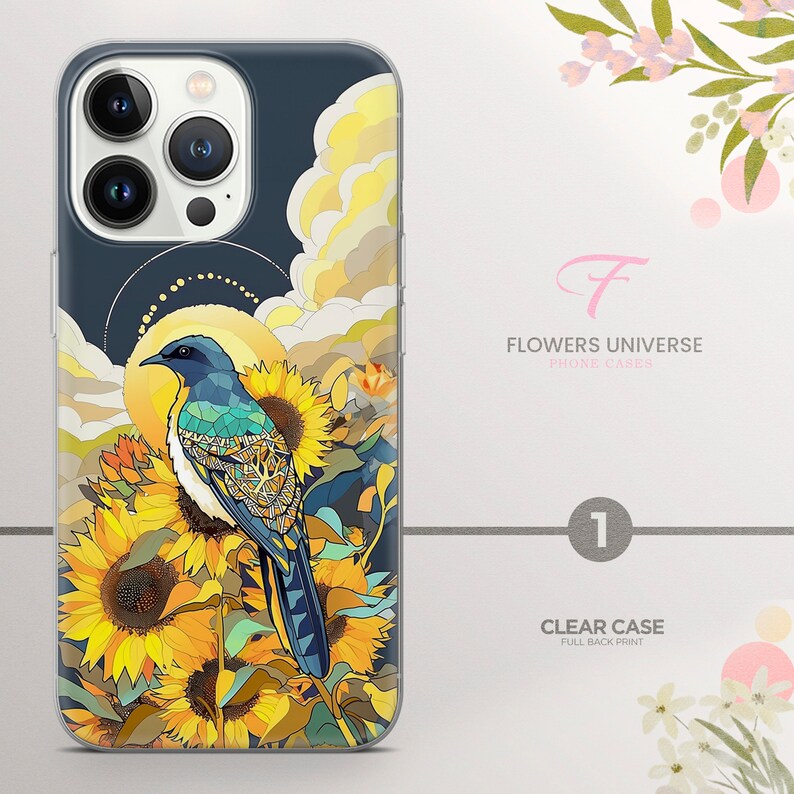 Sunflowers Phone Case Aesthetic Art Cover for iPhone 15Pro, 14, 13, 12, 11, Samsung S24Ultra, S23, S22, A54, A53, A15, A14 Pixel 8a, 7a, 6 zdjęcie 2