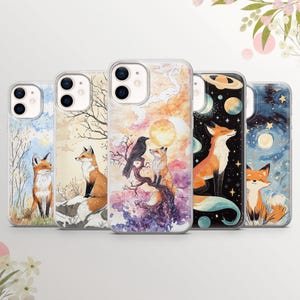 Schattige Fox-telefoonhoesje Sly Fox, Forest Life Cover voor iPhone 15Pro, 14, 13, 12, Samsung S25Ultra, S24, S23, A54, A53, A16, A14 Pixel 9a, 8a, 6