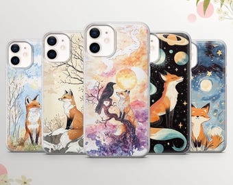 Fox Art TPU Gel Phone Case, Forest Life