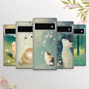 Katze im Wald Handy Hülle Regenschutz für Google Pixel 9, 8Pro, 7Pro, 7A, 6A, Samsung S25, S24, S23, A16, A15, A54, iPhone 16, 15, 14, 13, 12