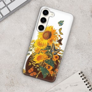 Sunflowers Phone Case Aesthetic Art Cover for iPhone 15Pro, 14, 13, 12, 11, Samsung S24Ultra, S23, S22, A54, A53, A15, A14 Pixel 8a, 7a, 6 zdjęcie 10