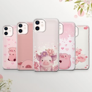 Cute Pink Pig Phone Case Funny Pet Cover for iPhone 17 e, 15, 14, 13, 12, 11 Samsung S25Ultra, S24, S23, A55, A54, A16, A35 Pixel 10, 8a, 6.