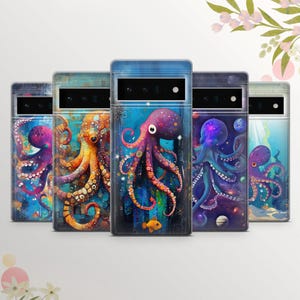 Sea Animals Phone Case Ostopus Cover for Google Pixel 9 Pro XL, 8A, 7Pro, 7A, 6A, Samsung S25, S24, S23, A15 iPhone 17 Plus, 15, 14,13,12,11