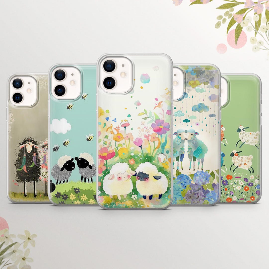 Sheep Case Cute Sheep Phone Case, Kawaii Farm Animal Cover - Etsy