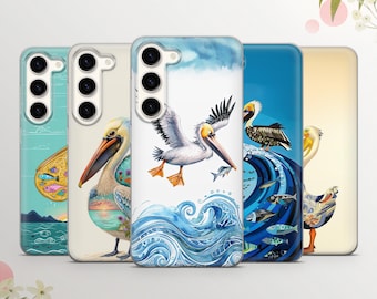Pelikantelefonskal: Fågelkonstfodral för Samsung, iPhone, Pixel