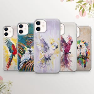 Tropical Parrot Clear Phone Case Bird Cover for iPhone 17Pro, 15, 14, 13, 12, Samsung S25Ultra, S24, S23, A55, A54, A16, A35 Pixel 10, 8a,6.