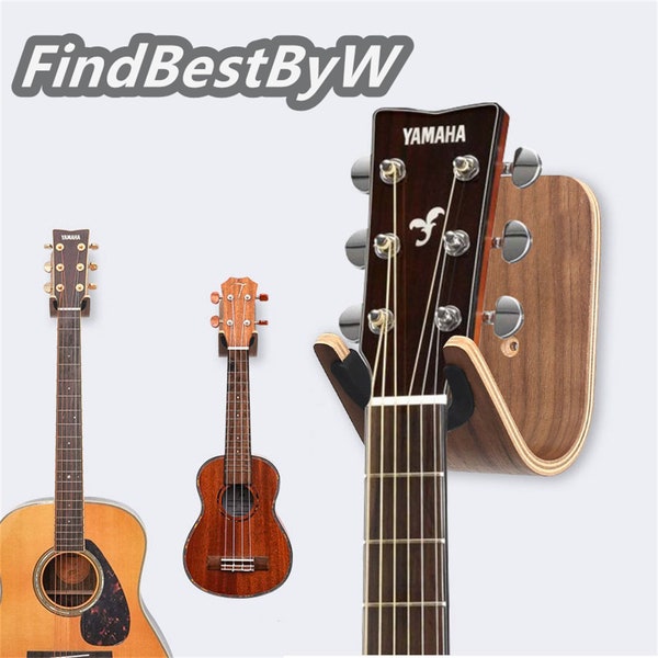 Solid Wood Guitar Wall Mount Rack, Wall Hanger for Guitar, Ukulele, Guitar Hook, Wooden Storage Wall Hanger, Guitar Wall Hanger