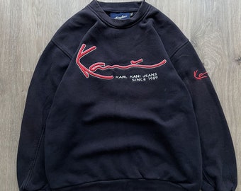 Vintage Sweatshirt Karl Kani Jeans 1989 Y2k großes Logo