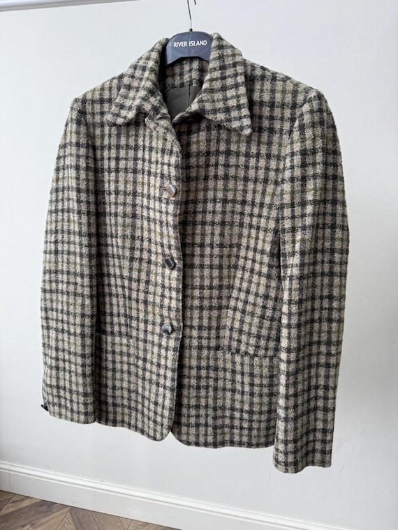 Daks, Vintage DAKS Signature Women’s Wool Blazer Jacket Check Tweed