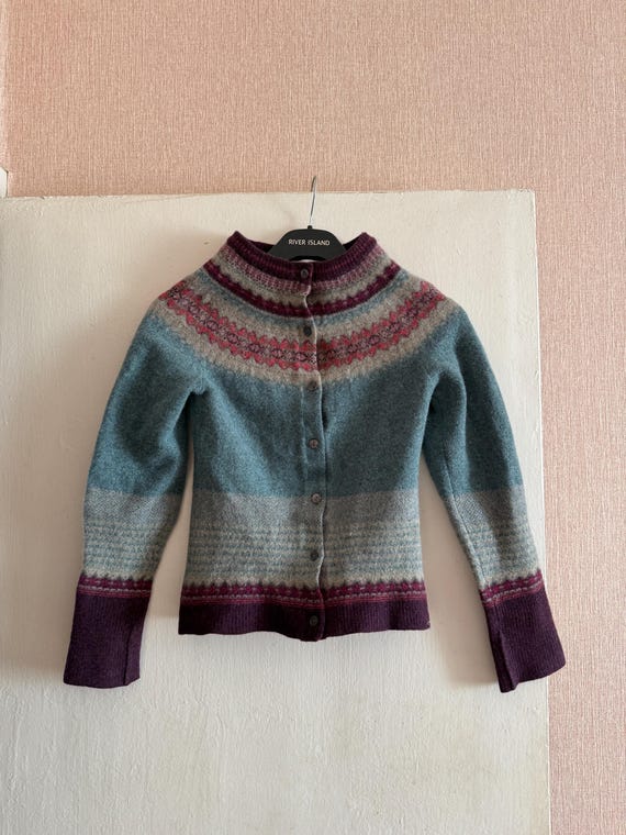 Vintage Eribe of Scotland Alpine Women’s Cardigan in Old Rose