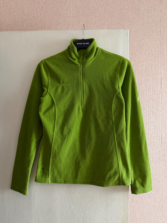 Mammut, Vintage Mammut Green Fleece Pullover 1/2 Zip Outdoor Hiking Jacket Women’s