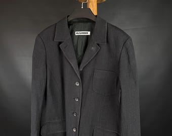 Vintage Jil Sander Women’s Luxury Designer Grey Blazer