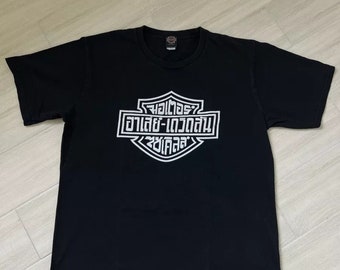 T-shirt VTG Harley-Davidson logo noir Thaïlande Coton