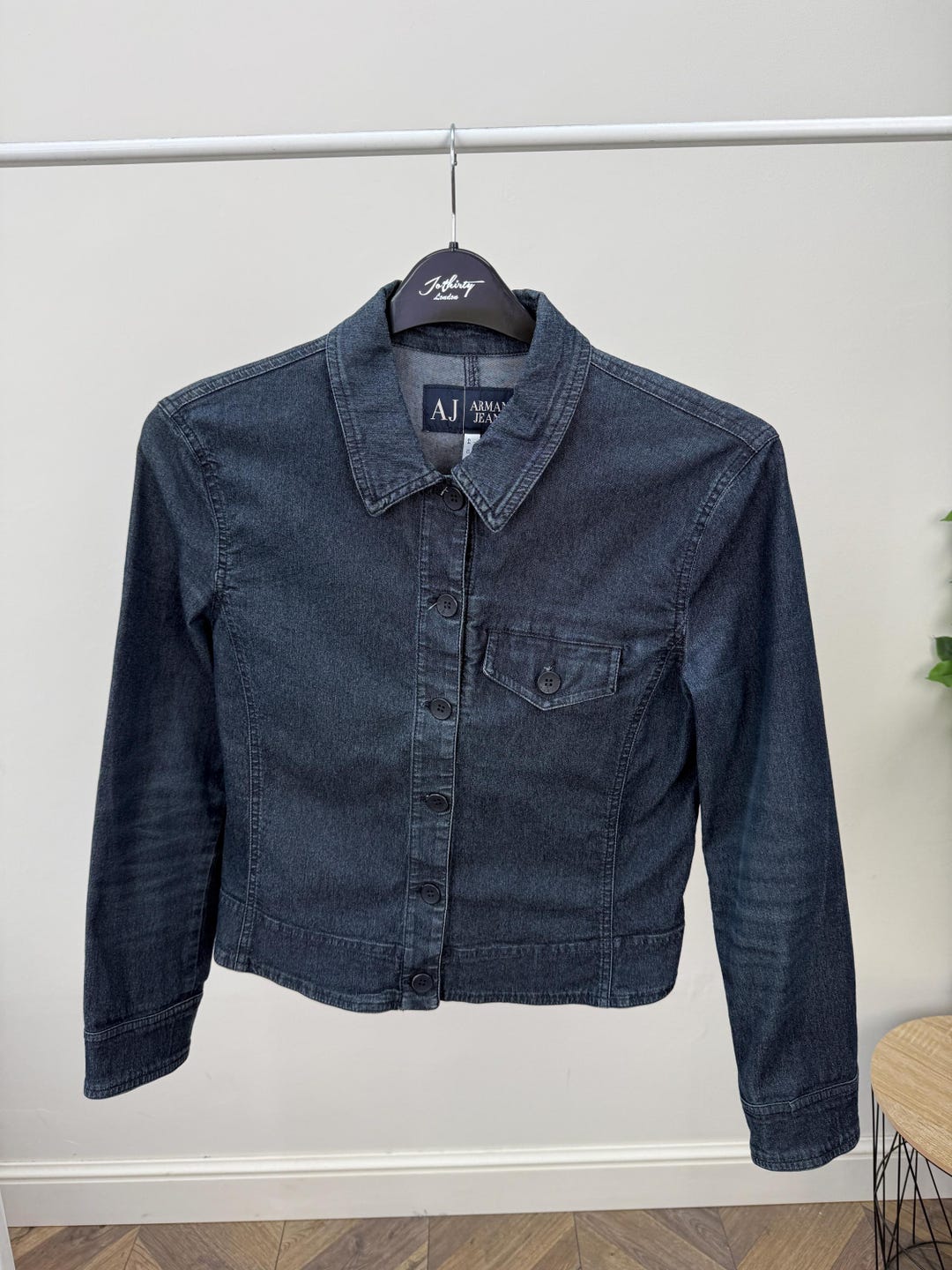 Vintage Armani Jeans AJ Women's Cropped Denim Jacket Blue - Etsy