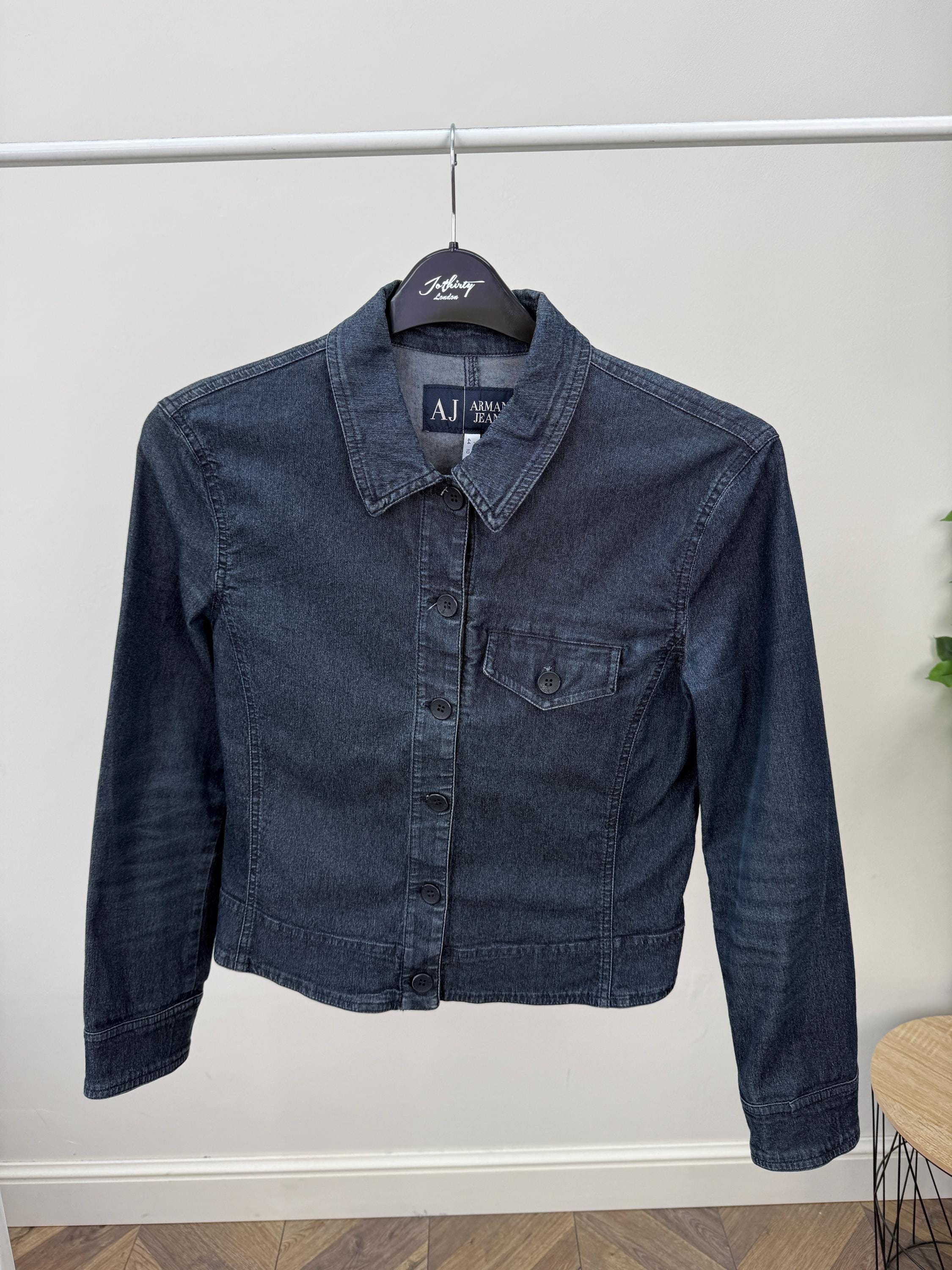 Vintage Armani Jeans AJ Women's Cropped Denim Jacket Blue - Etsy