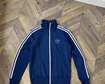 Vintage 80's Adidas ATP Keyrolan Blue 3 Stripe Full Zip Track