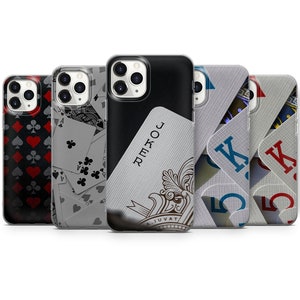 Étui pour téléphone poker, jeux de cartes pour iPhone 15 Pro 14 13 Pro Max 12, Samsung S23 FE S22 Ultra A12, Huawei P50 Pro, Pixel 8 pro