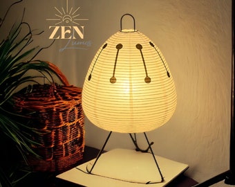 Japanese Floor Lamp (Zen Style) - Rice Paper Lantern, Wabi Sami Lamp, Isamu Noguchi, Table Lamp, Asian Home Decor