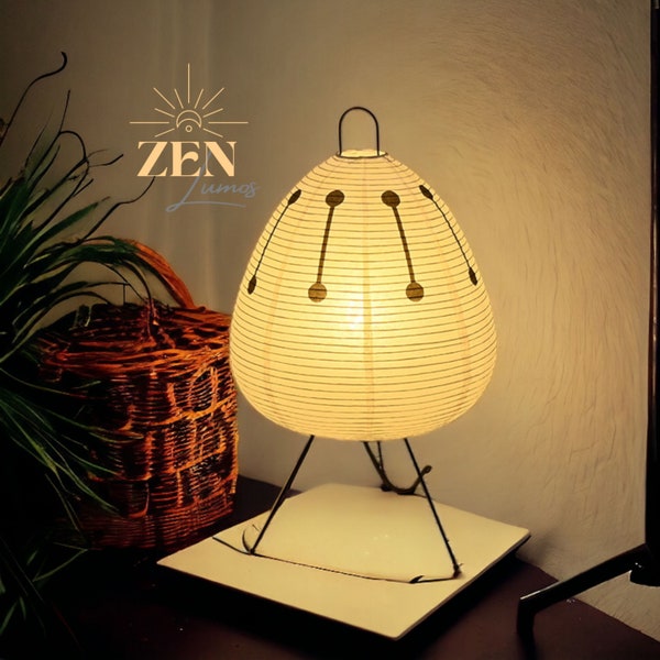 Japanese Floor Lamp (Zen Style) - Rice Paper Lantern, Wabi Sami Lamp, Isamu Noguchi, Table Lamp, Asian Home Decor